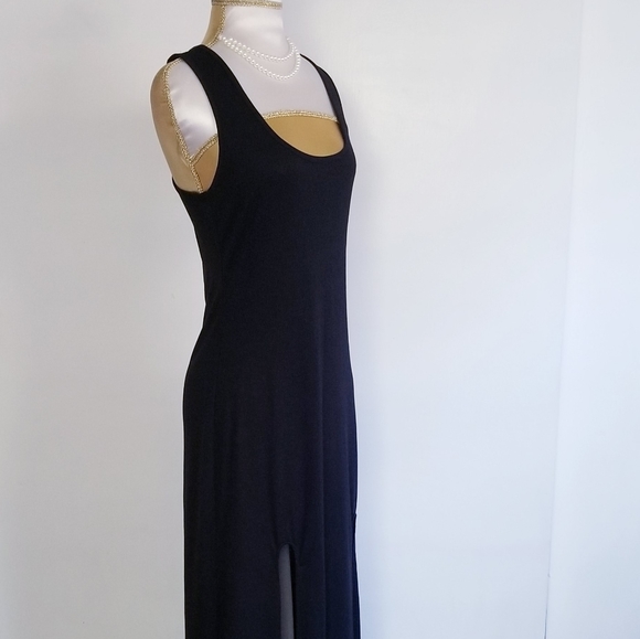 NEW Black Maxi Dress with Front Slits NWOT Size M - Picture 4 of 15
